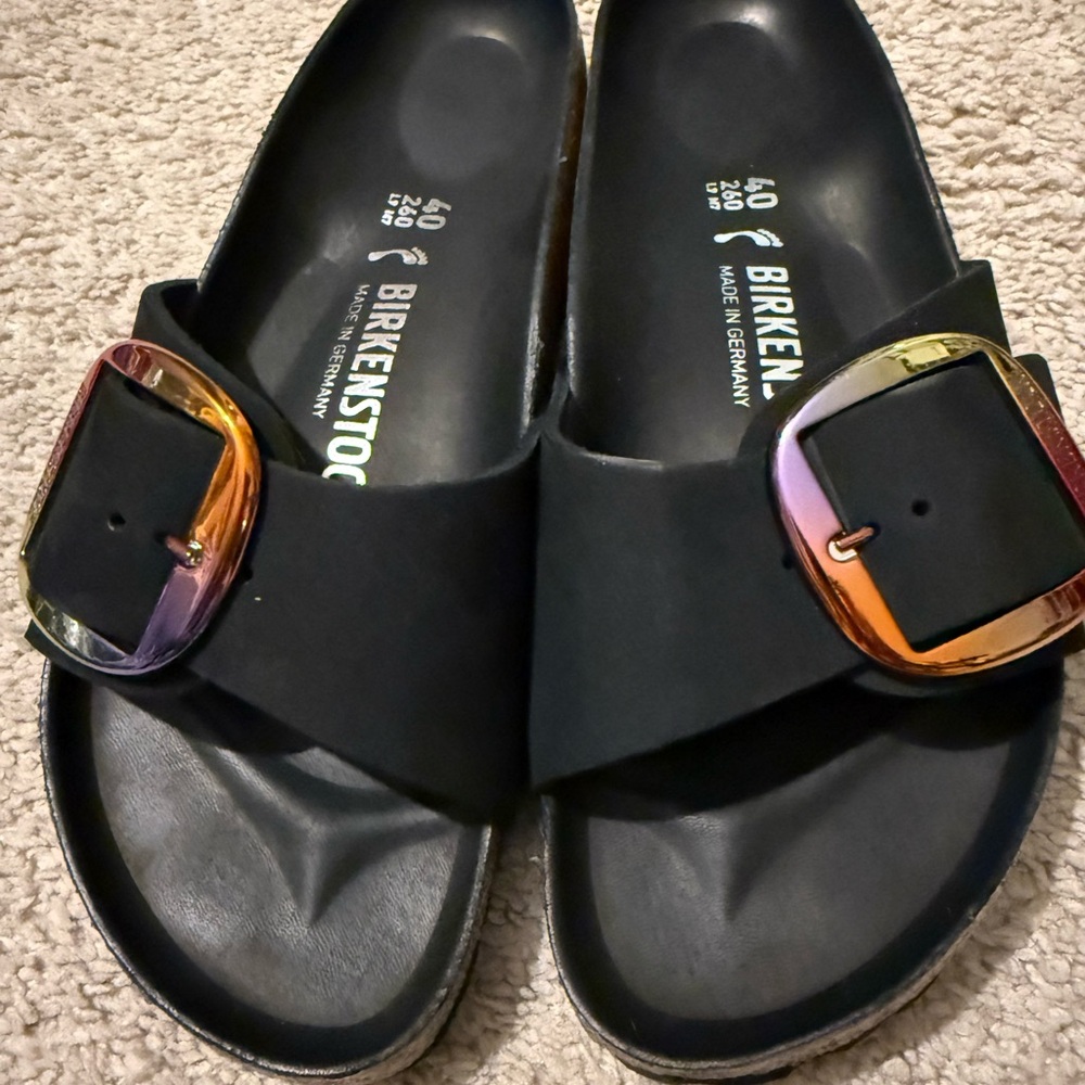 Birkenstock Madrid Black with Multicolor Buckle